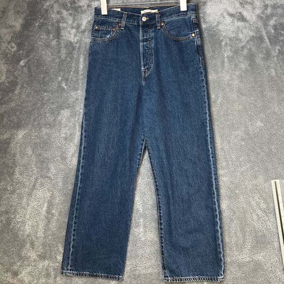 NEW! Levi’s Ribcage Straight Ankle Dark Wash Size 28 W 26 L Premium Denim Jeans - Picture 16 of 16